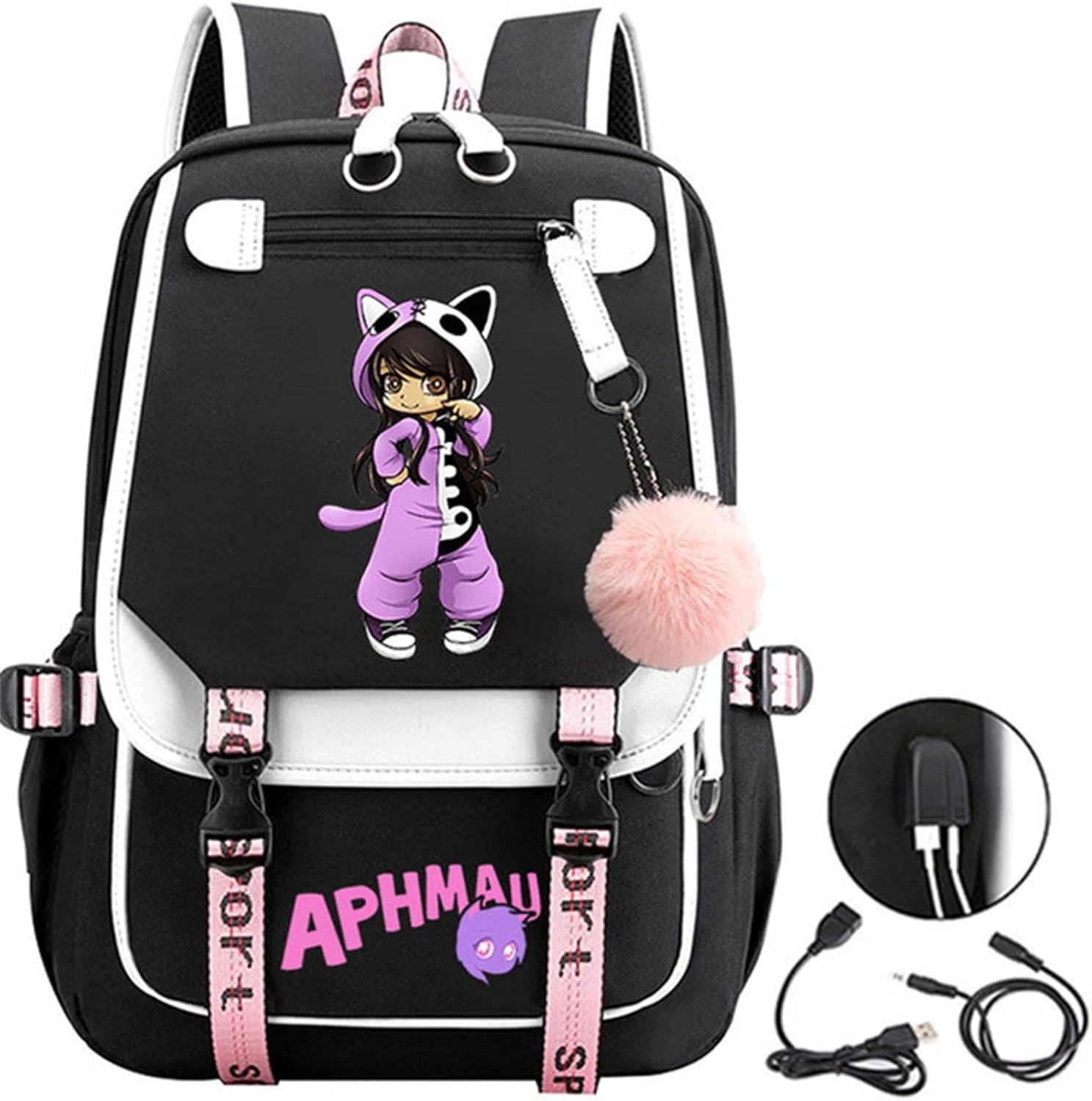 XKUN Backpacks Aphmau Schoolbag Character Comic Game Travel Casual Notebook Backpack Backpack