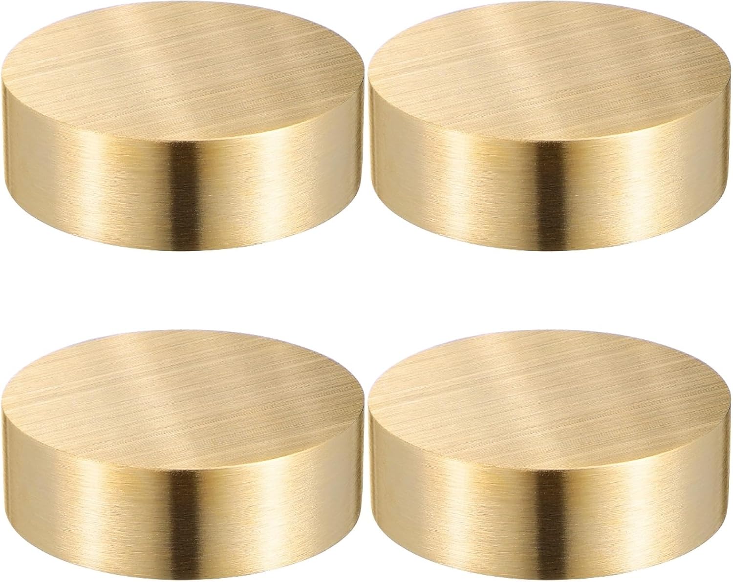 TEHAUX 4pcs Brass Paperweight, 1.6 inch Round Block Paperweight - Chinese Calligraphy Paper Weight - Heavy Duty Desk Paper Holder for Office Decoration Chinese Painting Sumi Practice
