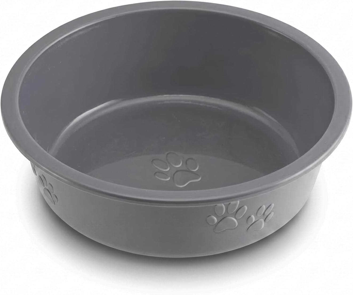Loving Pets Dolce Luminoso Dog Bowl, Non-Skid Plastic Bowl, Large, Silver