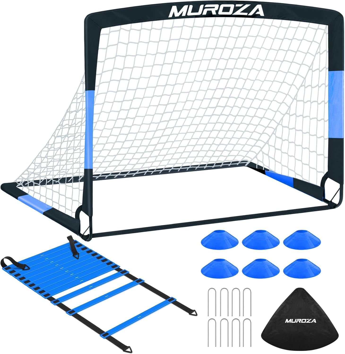 Kids Soccer Goals for Backyard Set, 2 Pack of 4x3 ft Portable Pop Up Soccer Nets with Soccer Ball, Cones, Complete Training Equipment for Youth, Toddler Outdoor Sports Games