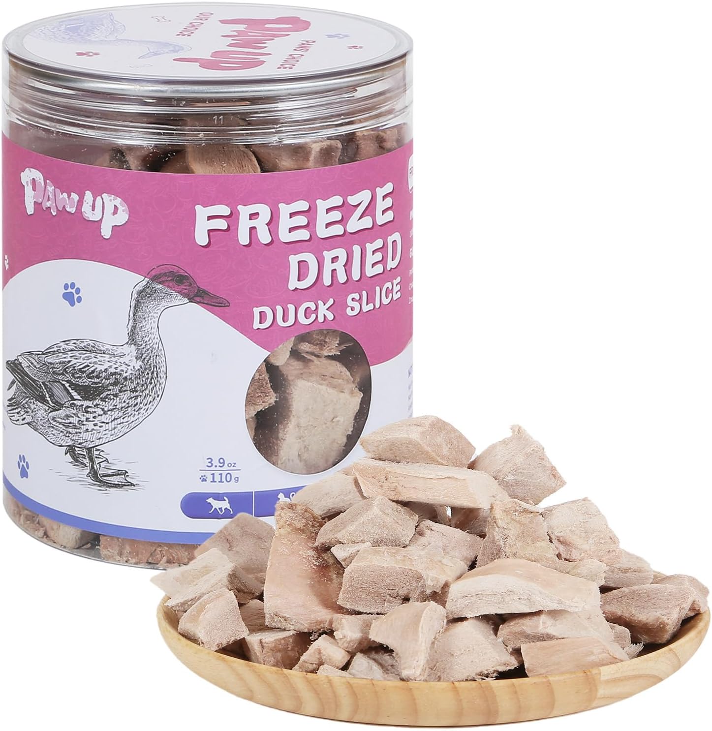 Freeze Dried Duck Treats for Cats Dogs, Freeze-Dried Raw Food Topper, High Protein, Gluten&Grain Free, Rawhide Free, 3.8 oz