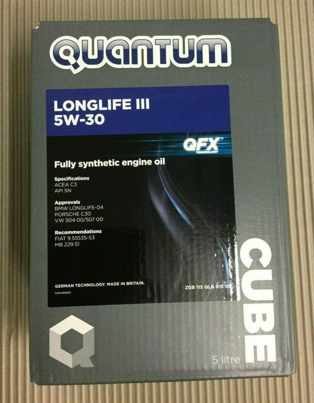 VW Genuine Quantum Longlife 5W-30 Fully Synthetic Engine Oil 5 Litres