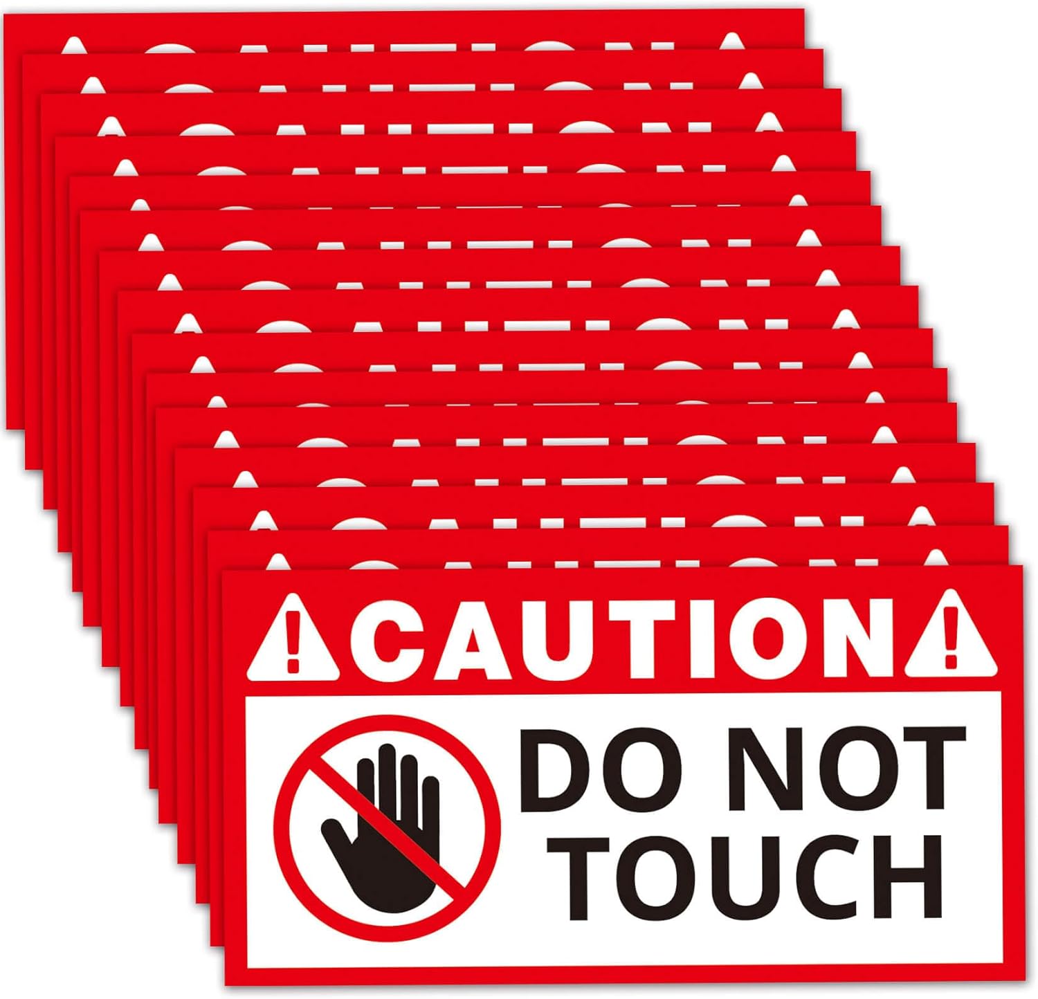 Do Not Touch Warning Sign Label Stickers, 15 pcs Self Adhesive Peel and Stick Vinyl Decal Do Not Use Hand Sign for Wall, Cars, Laptops, Glass, Toolbox, 2x4 inch.