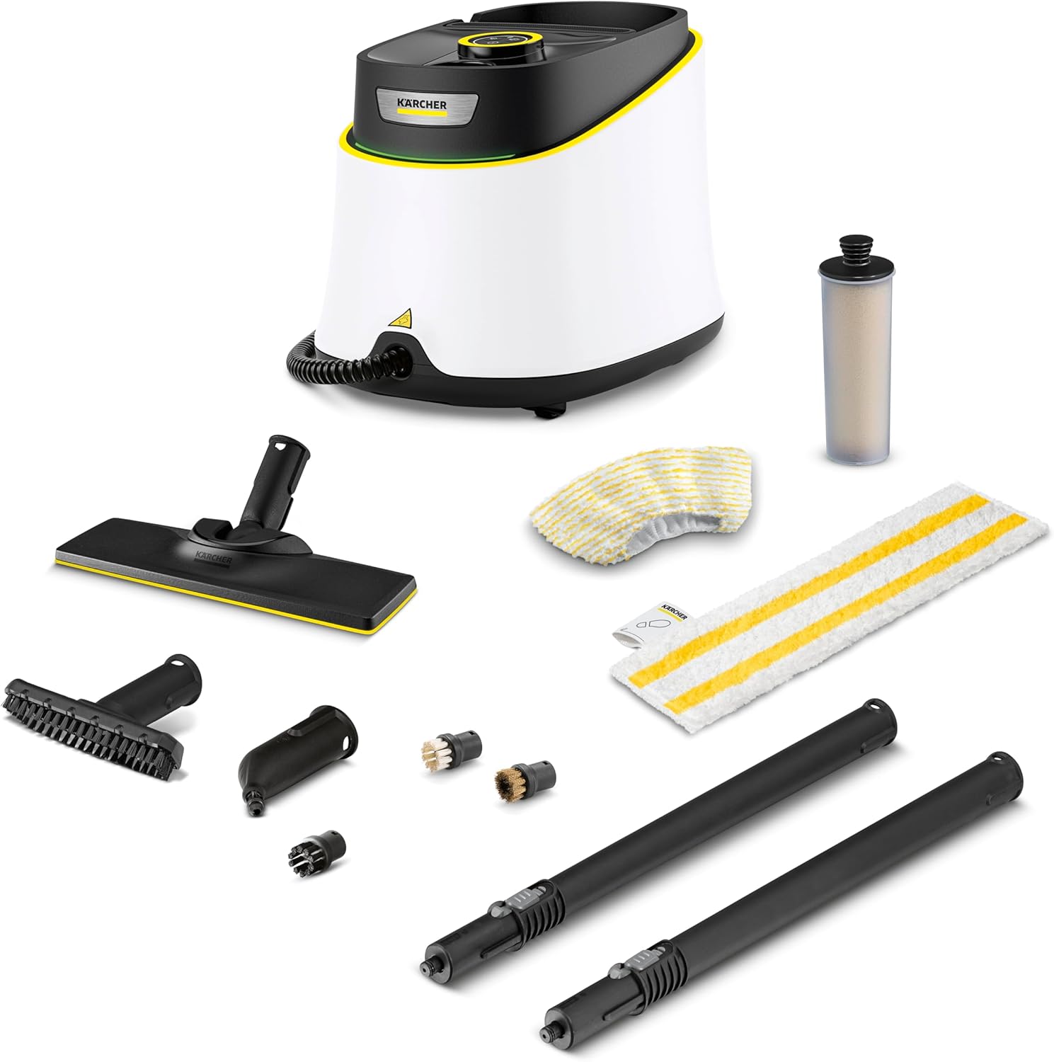 Kärcher SC 3 Deluxe Home Steam Cleaner, 1900W, 3.5 bar, 1L, 75m², Heats in 30s, Includes Floor Cleaning Kit, Descaling Cartridge, Nozzles, White