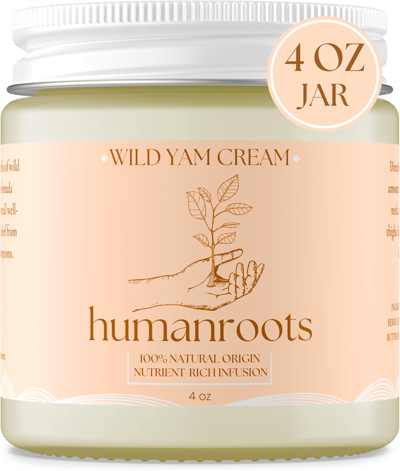 Wild Yam Cream - Menopause and PMS Support for Women, 4 oz (Unscented/Herb-Infused), Organic Wild Yam Cream for Balance - Made with Chaste Tree Berry and Red Clover