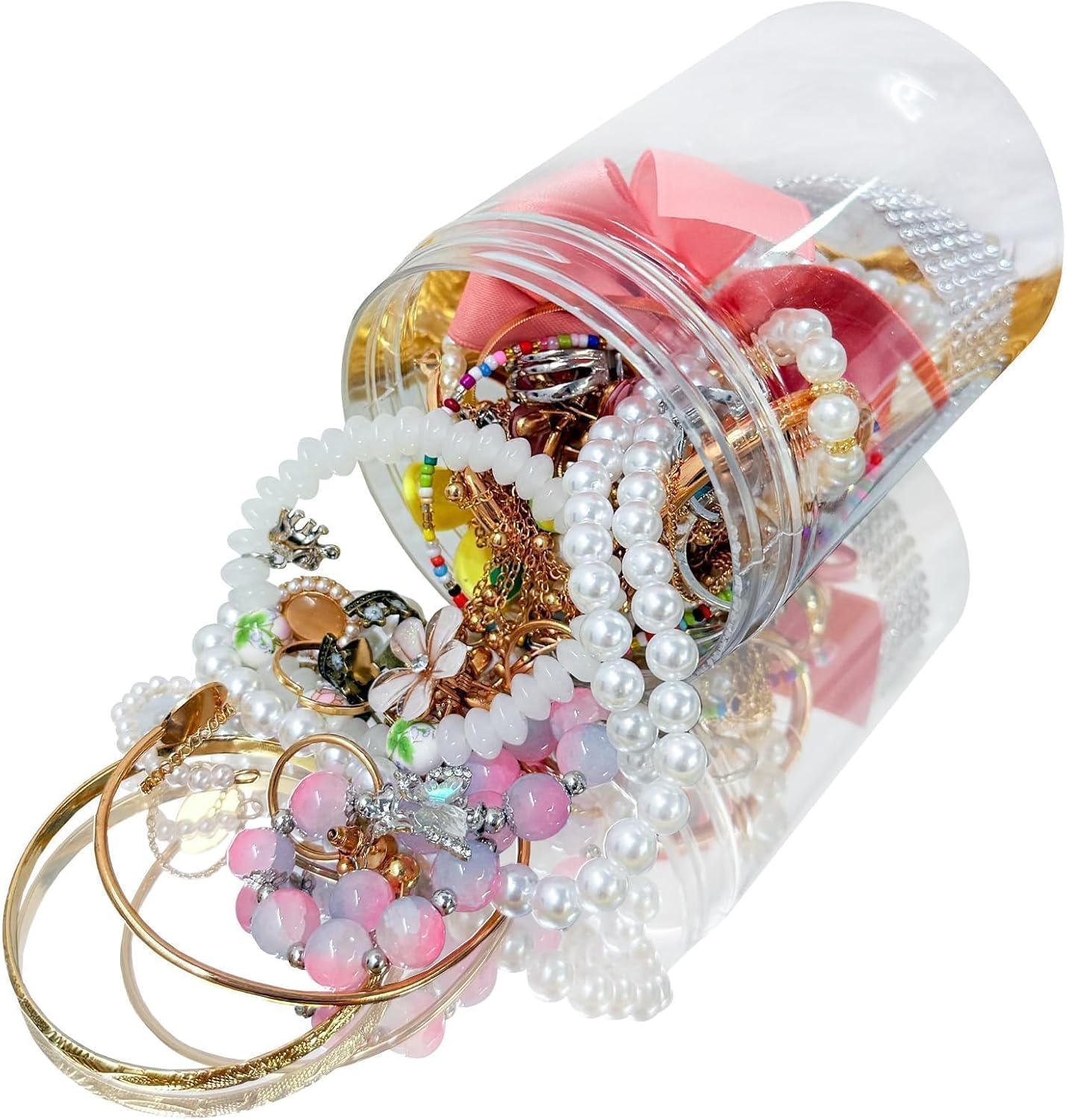 SMUOBT Mystery Jewelry Jar Bundle - 40-45 Piece Surprise Jewelry Box for Women,Gift Set (Necklace, Earrings, Rings,Kracelet,Keychain, Hair Clip) - Unique Birthday Gift for Her,