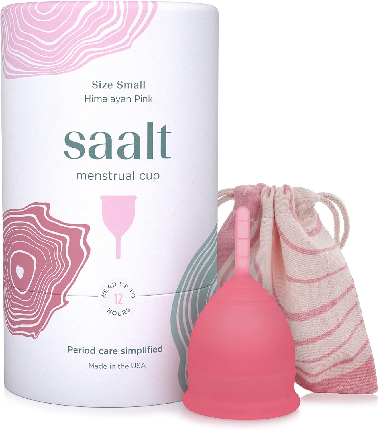 Saalt Menstrual Cup, Reusable Period Cup with Carry Bag