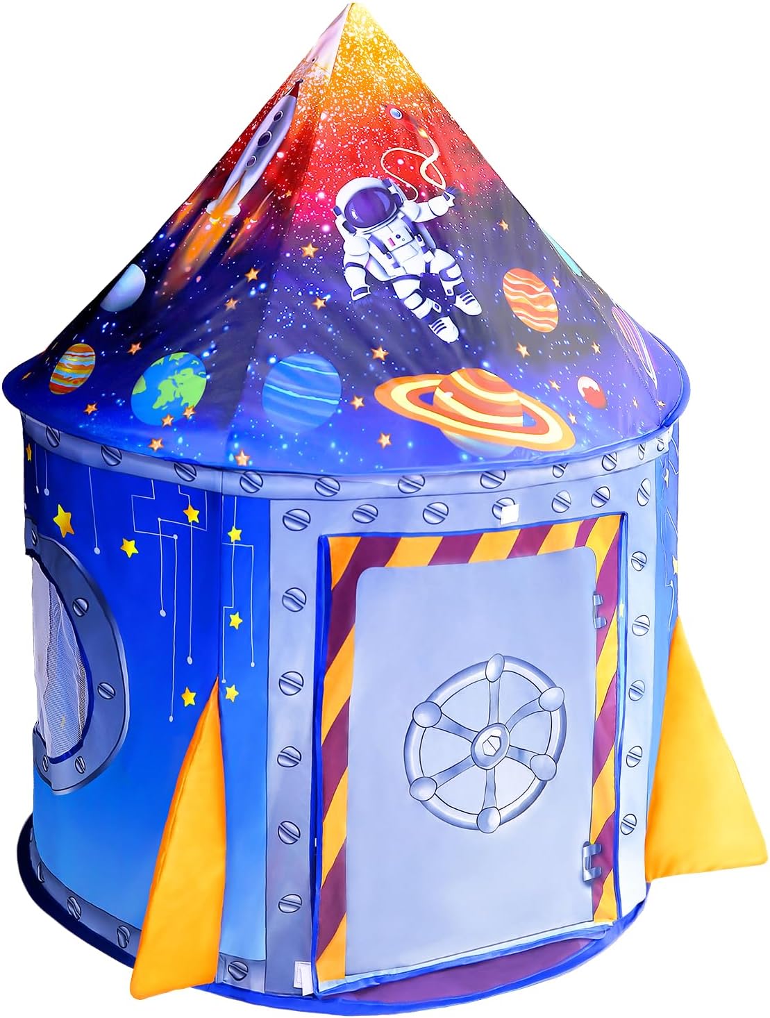Nicecastle Play Tent for Kids Boys Girls,Rocket Ship Astronaut Spaceship Space Playhouse Indoor Outdoor kids Tent Pop Up Foldable Tents Game Party Birthday Toy for Children Toddler Baby Gift