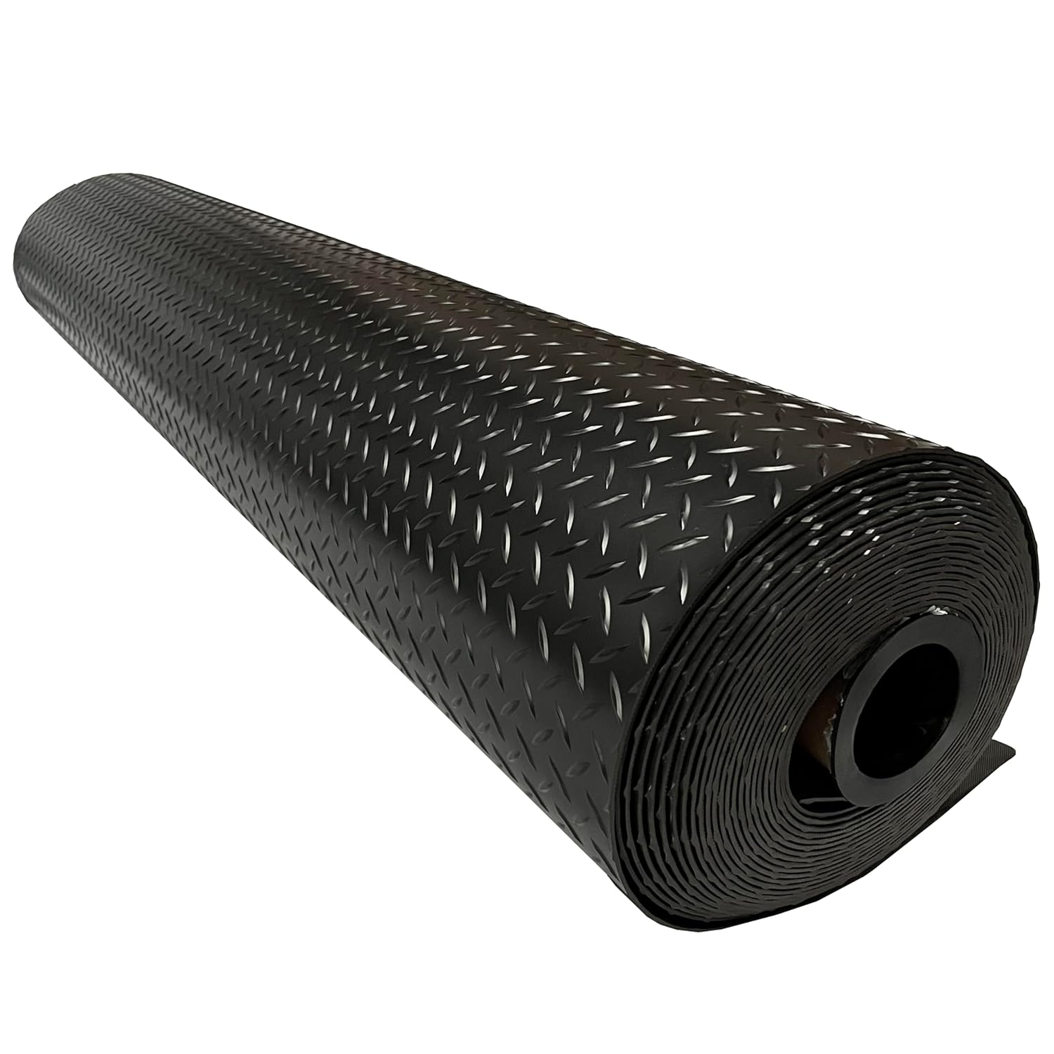 Shield Autocare © Heavy Duty Commerical Grade PVC Vinyl Floor Matting Garage Industrial Large Diamond Checker Black | Blue | Light Grey | Dark Grey | 1.3m Width | 3.2mm Thick (Black, 4m x 1.3m)