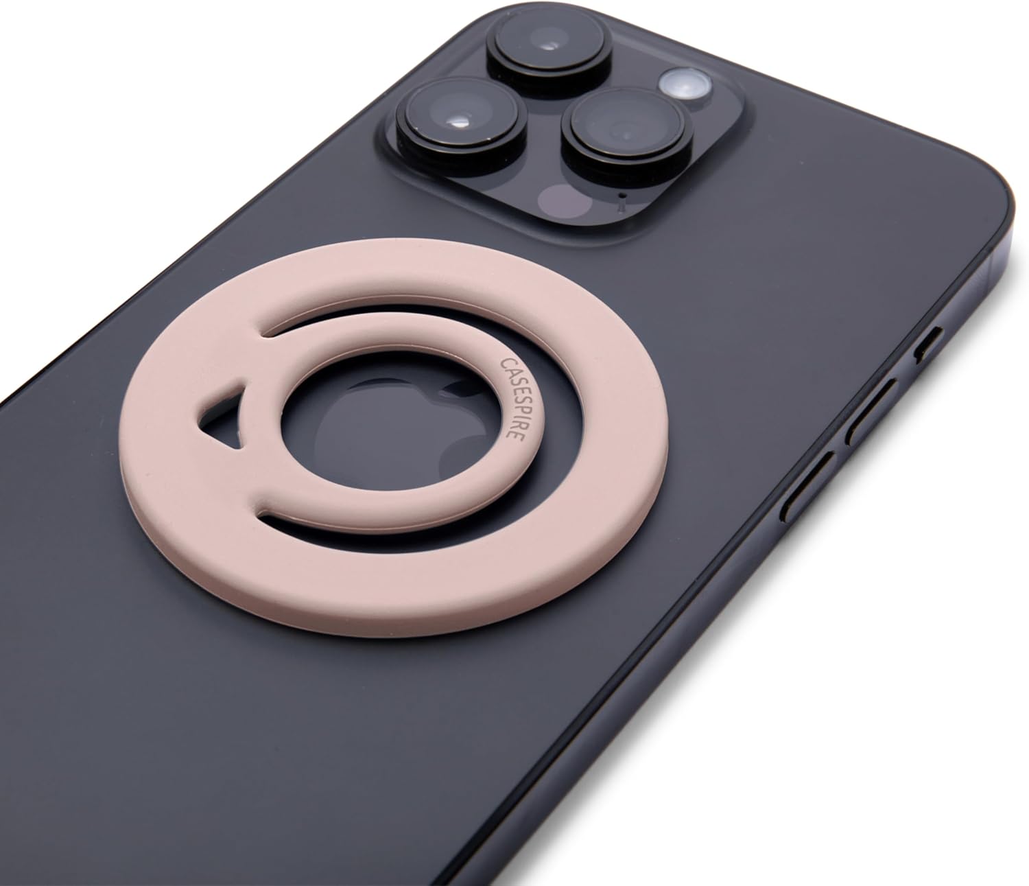 Dual-Sided Magnetic Silicone Phone Grip for iPhone Pro Max and for MagSafe-Compatible Phone Cases (Light Beige)