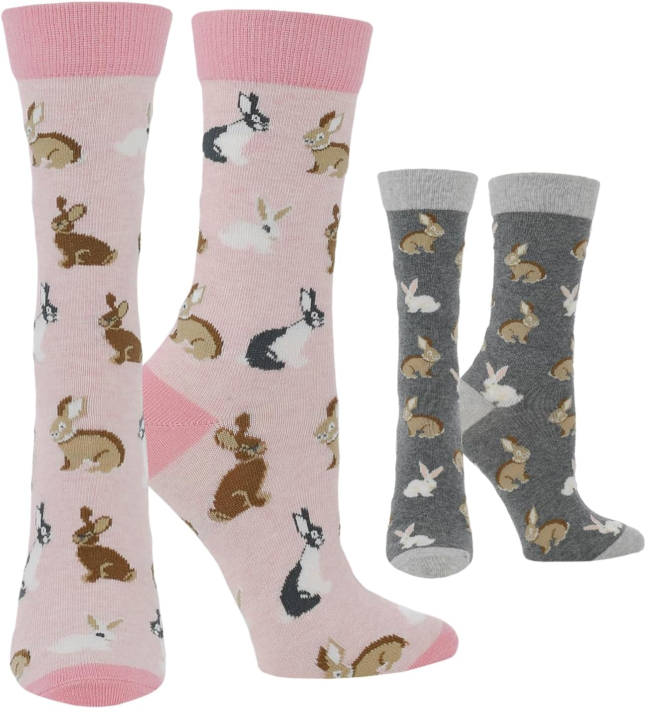 WHD Bunny Crew Socks for Women & Men | Gift for Rabbit Lovers, Cute Animal Socks