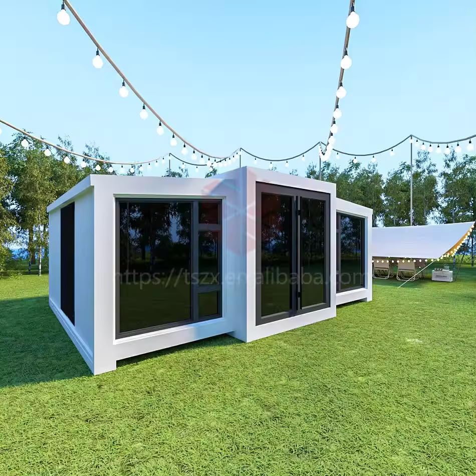 Portable Prefabricated Tiny Home Mobile Expandable Plastic Prefab House for Hotel Booth Office, Guard House, Shop, Villa, Warehouse, Workshop (White, 30 x 20.7 x 8.2ft, 610sqft)