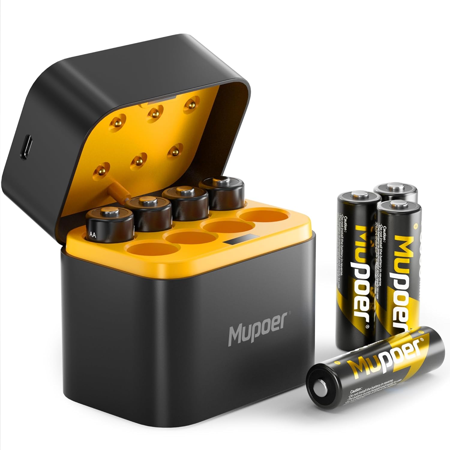 Rechargeable Battery AA with Charger,3600mWh Lithium Aa Battery 8 Count 1.5V,Double A Batteries High Capacity,Lithium ion Batteries with Charging Storage Box,Lithium Batter for Blink Camera Xbox