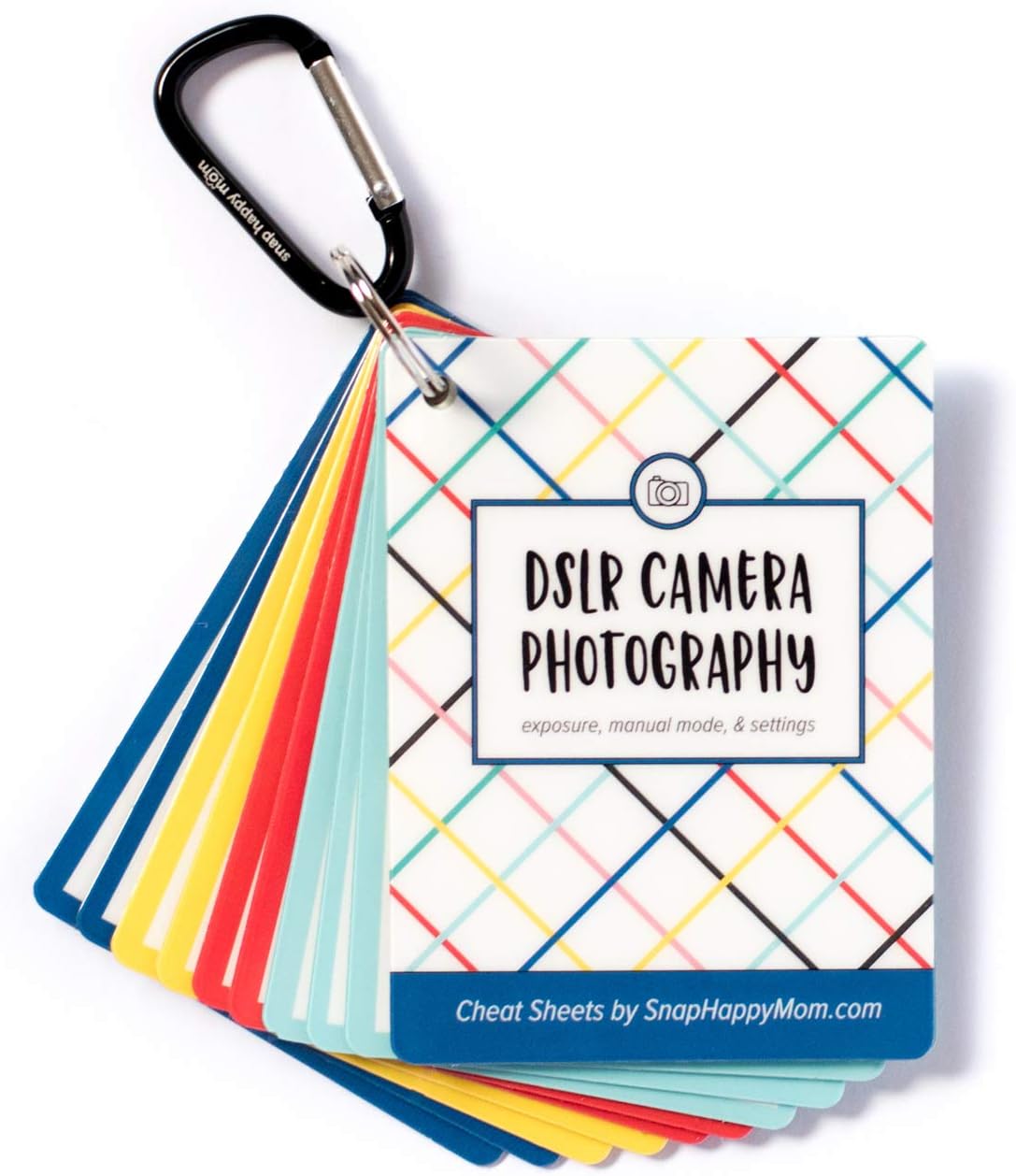 DSLR Cheat Sheet Cards for Canon, Nikon and Sony Cameras - Plastic Quick Reference Photography Cards | Camera Settings, Exposure & Manual Mode (Bright)