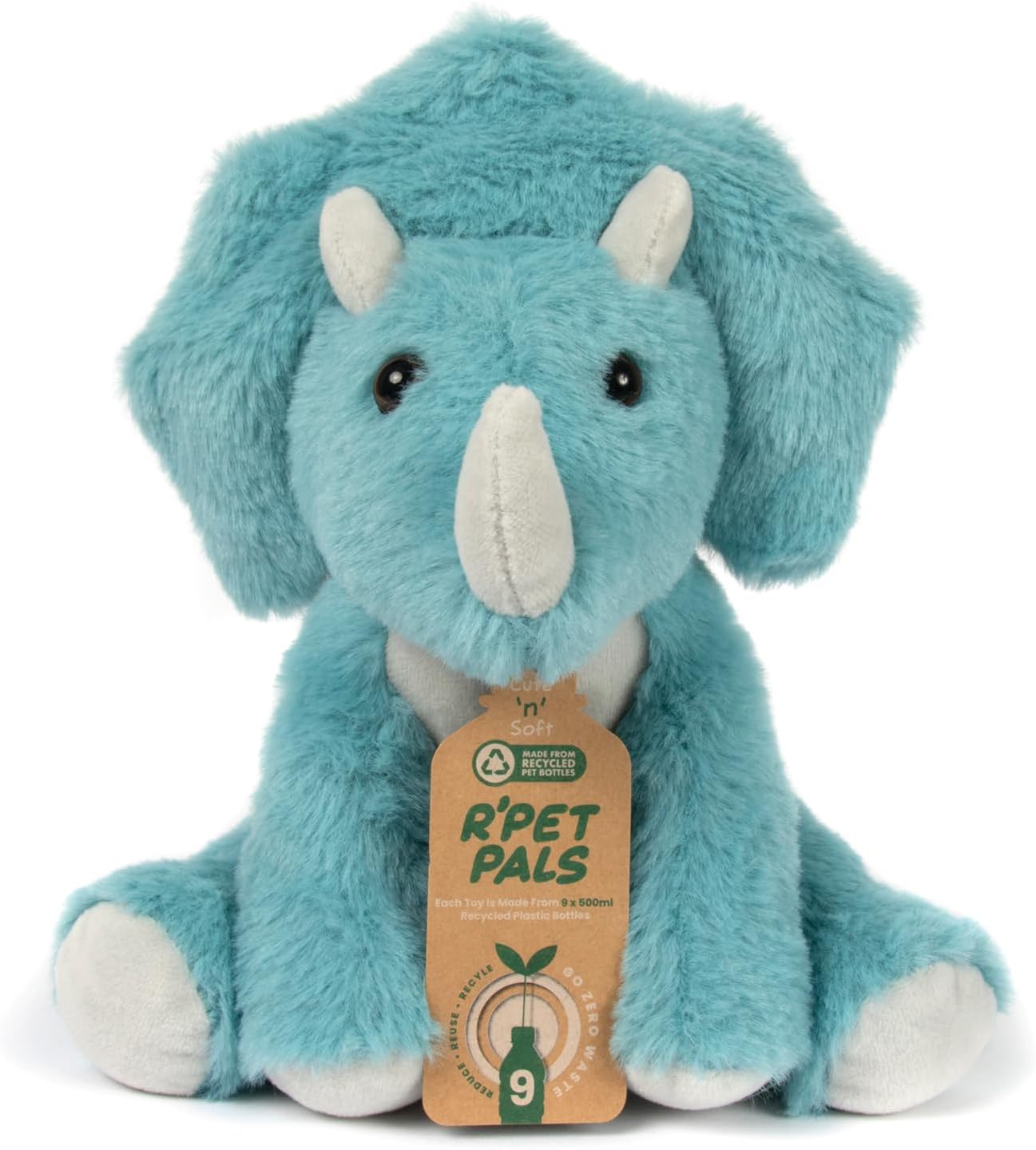 L & P Home & Gifts Lesser & Pavey Rpet pals Dino dinosaur Teddy Bear For Kids | Made Up of Recycled Bottles | Stuffed Animal Soft Toys | Ideal For Birthday or Baby Gift