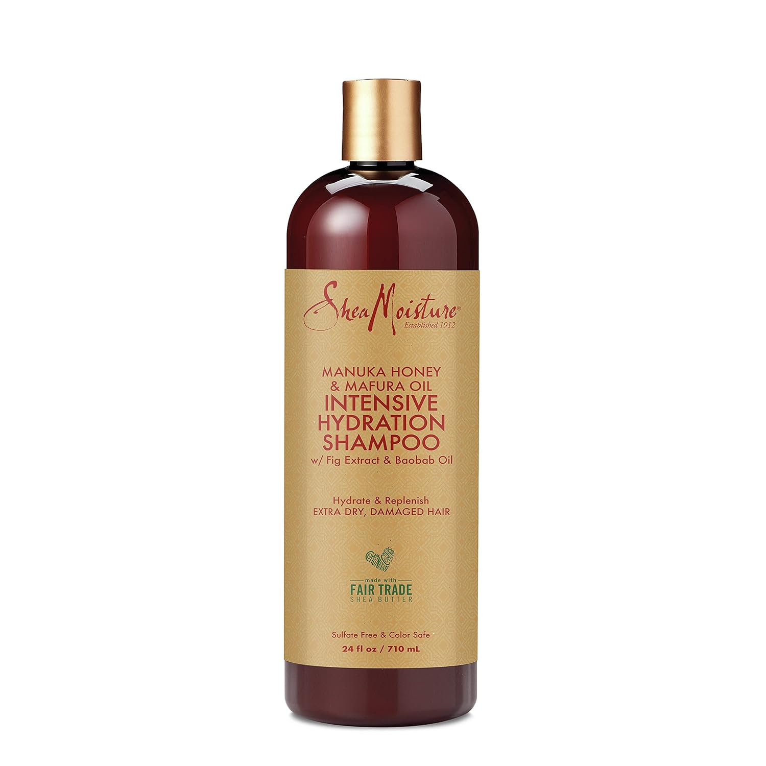 SheaMoisture Intensive Hydration Shampoo for Dry, Damaged Hair Manuka Honey & Mafura Oil Sulfate-Free 24oz