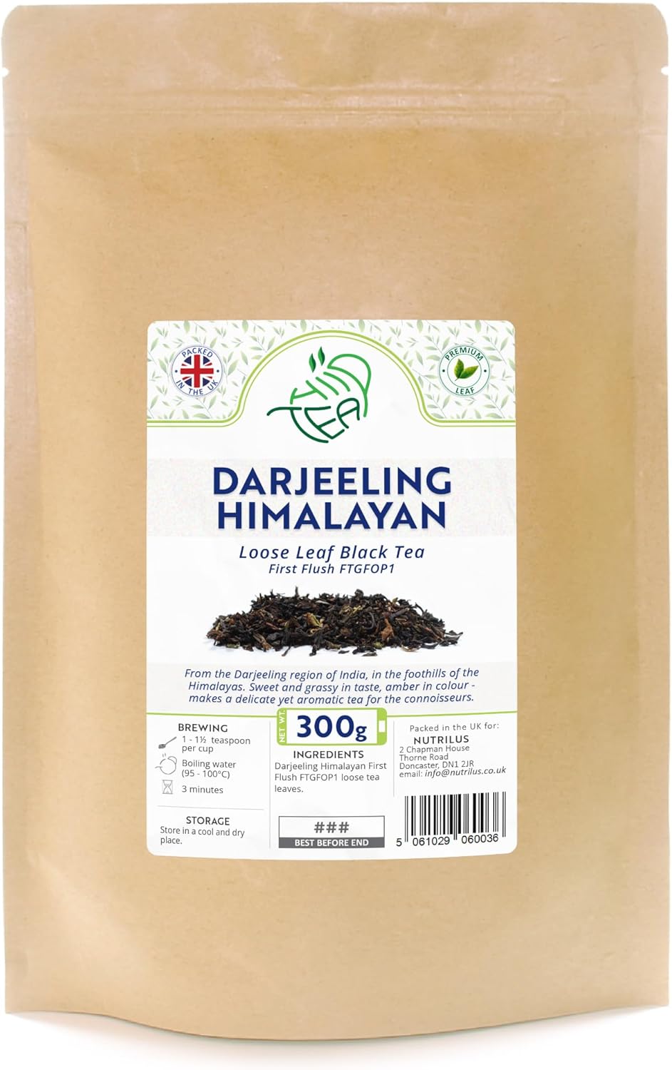 Darjeeling Himalayan First Flush FTGFOP1 Premium Black Loose Leaf Tea (300g)