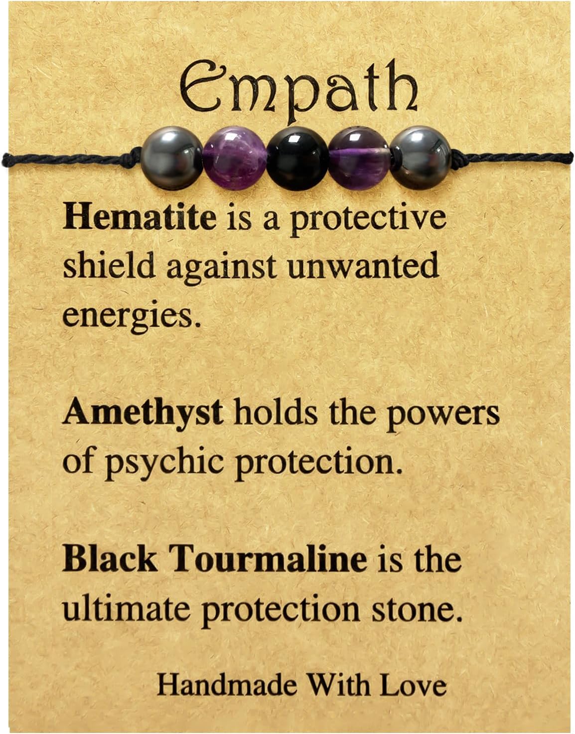 Crystal Healing Stones Bracelets for Women & Men - Amethyst Anxiety Protection Bracelets - Natural Gemstones Jewelry Gifts