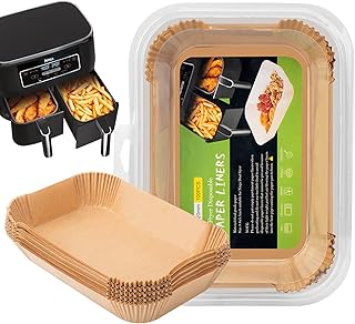 Air Fryer Disposable Liners ， Air Fryer Liners Rectangle 8.6x 5.5'', Air fryer Parchment Paper Liners, Air Fryer Accessories Baking Paper (100)