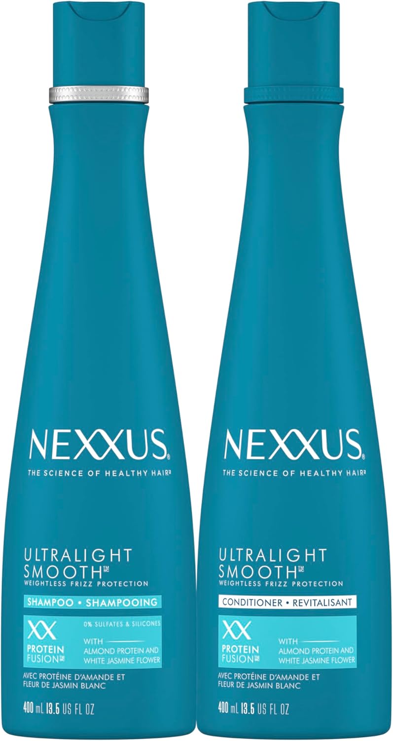 Nexxus Ultralight Shampoo & Conditioner for Dry & Damaged Hair - Softer Treatment, No Weight to Block Frizz, 340g