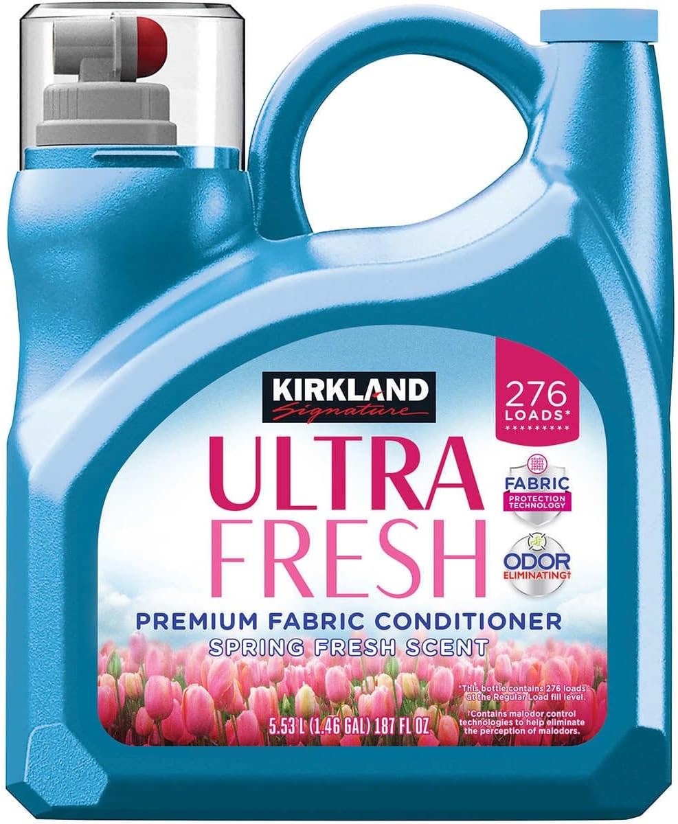 Kirkland Signature Ultra Fresh Premium Fabric Softener, Spring Fresh, 187 Fl Oz