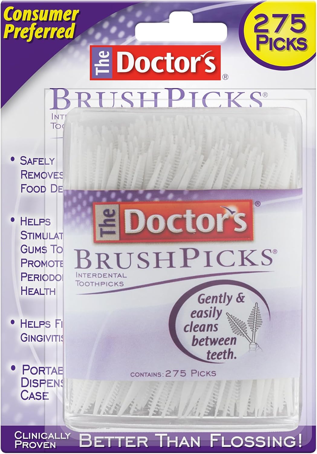 The Doctor's BrushPicks Interdental Toothpicks, 275 Picks