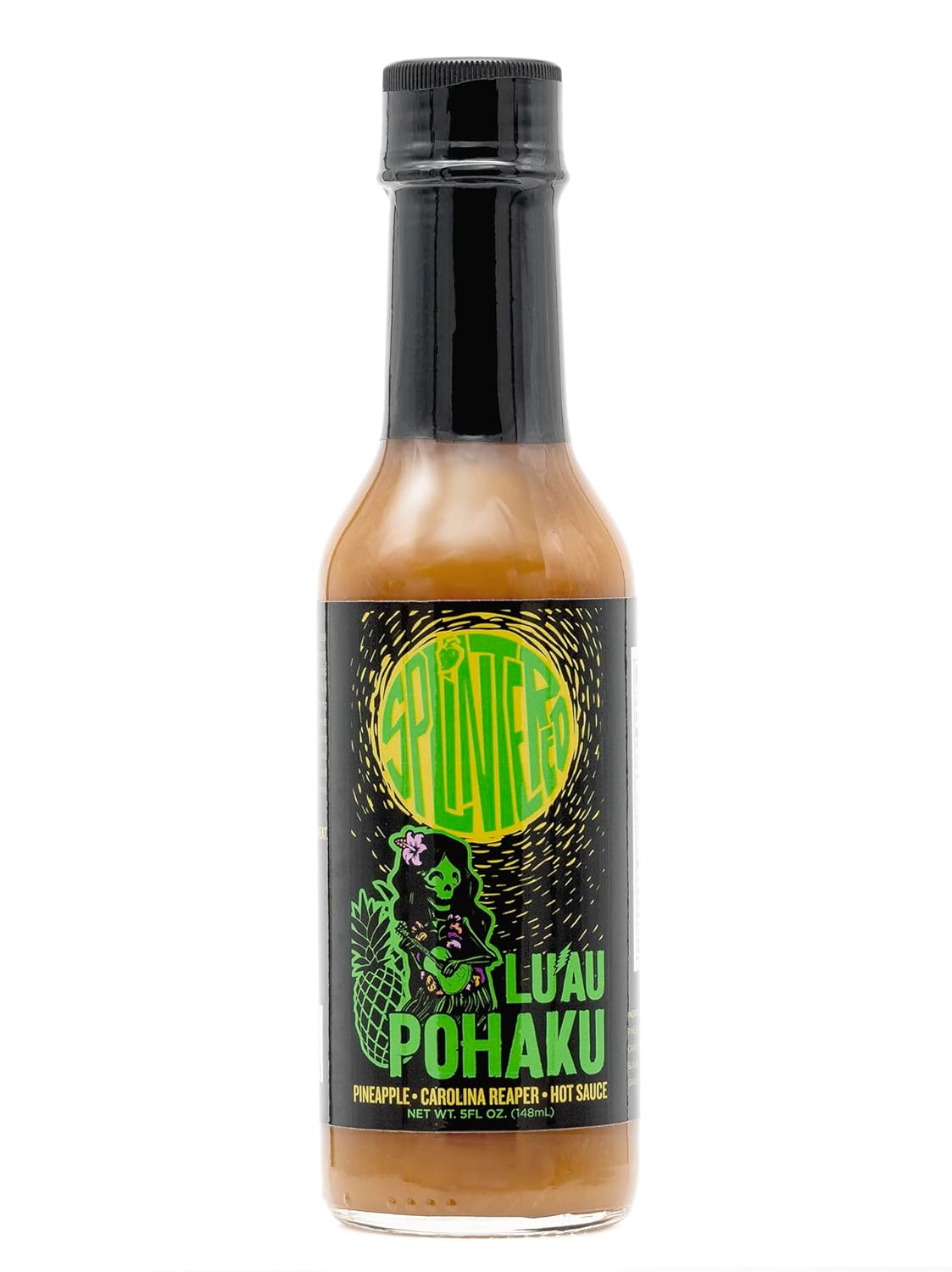 Lu'au Pohaku Pineapple Hot Sauce – 1st Place 2025 Scovie Awards – Carolina Reaper Heat with Tropical Flavor – Small Batch, 5 oz by Splintered Sauce