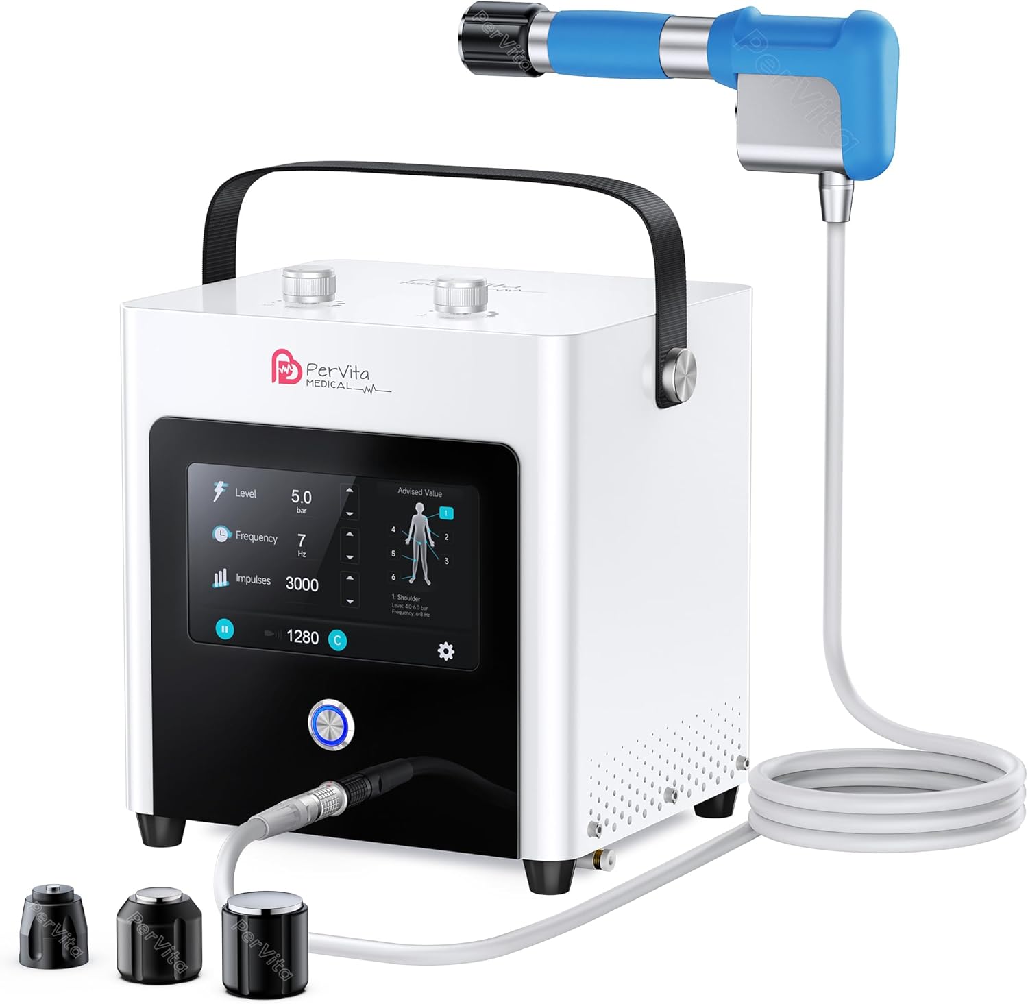 Shockwave Therapy Machine Extracorporeal Shock Wave Therapy Machine Pain Relief for Muscles and Joints, Full Metal Handle for Stable Energy Output, Safe and Easy to Use PSP15