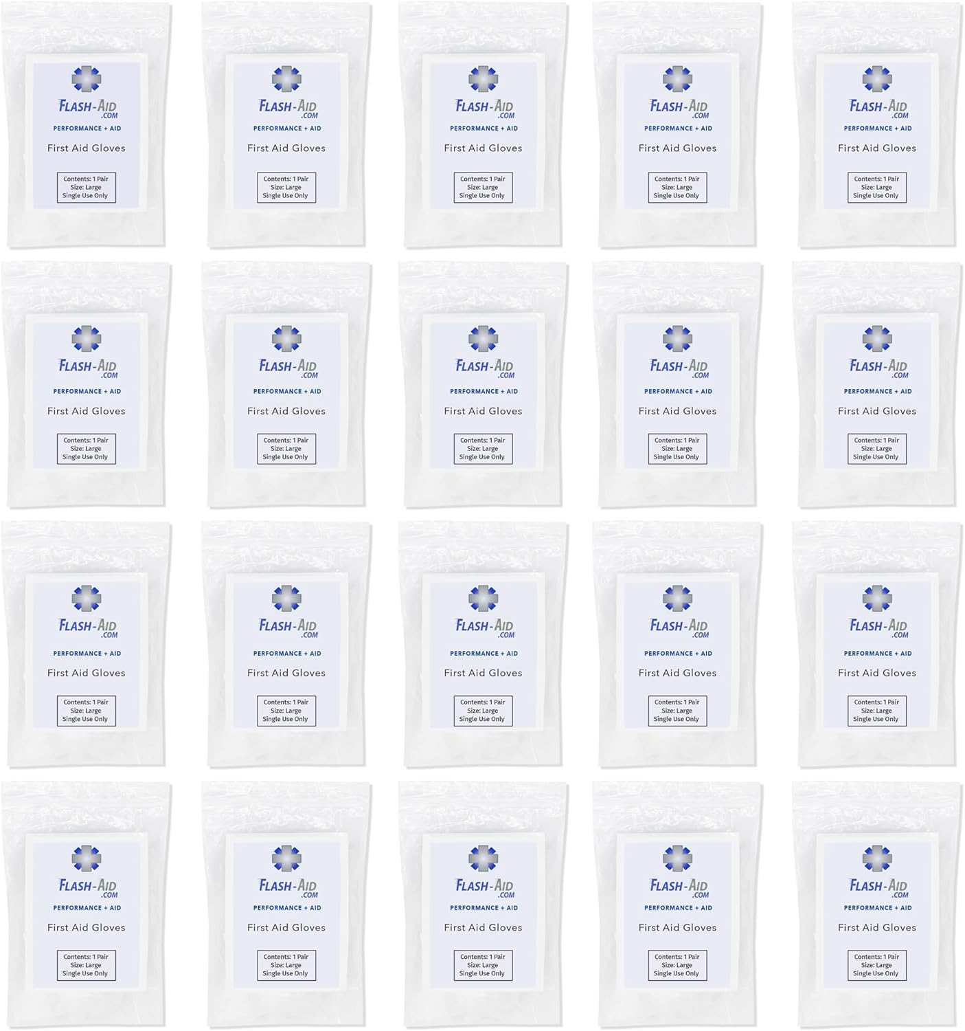 Individually Packaged First Aid Gloves – 20 Pairs (40 Gloves) – Disposable, Latex-Free, Travel-Ready for First Aid Kits, Emergency Use, School, Vehicles, Safety, and On-the-Go Protection