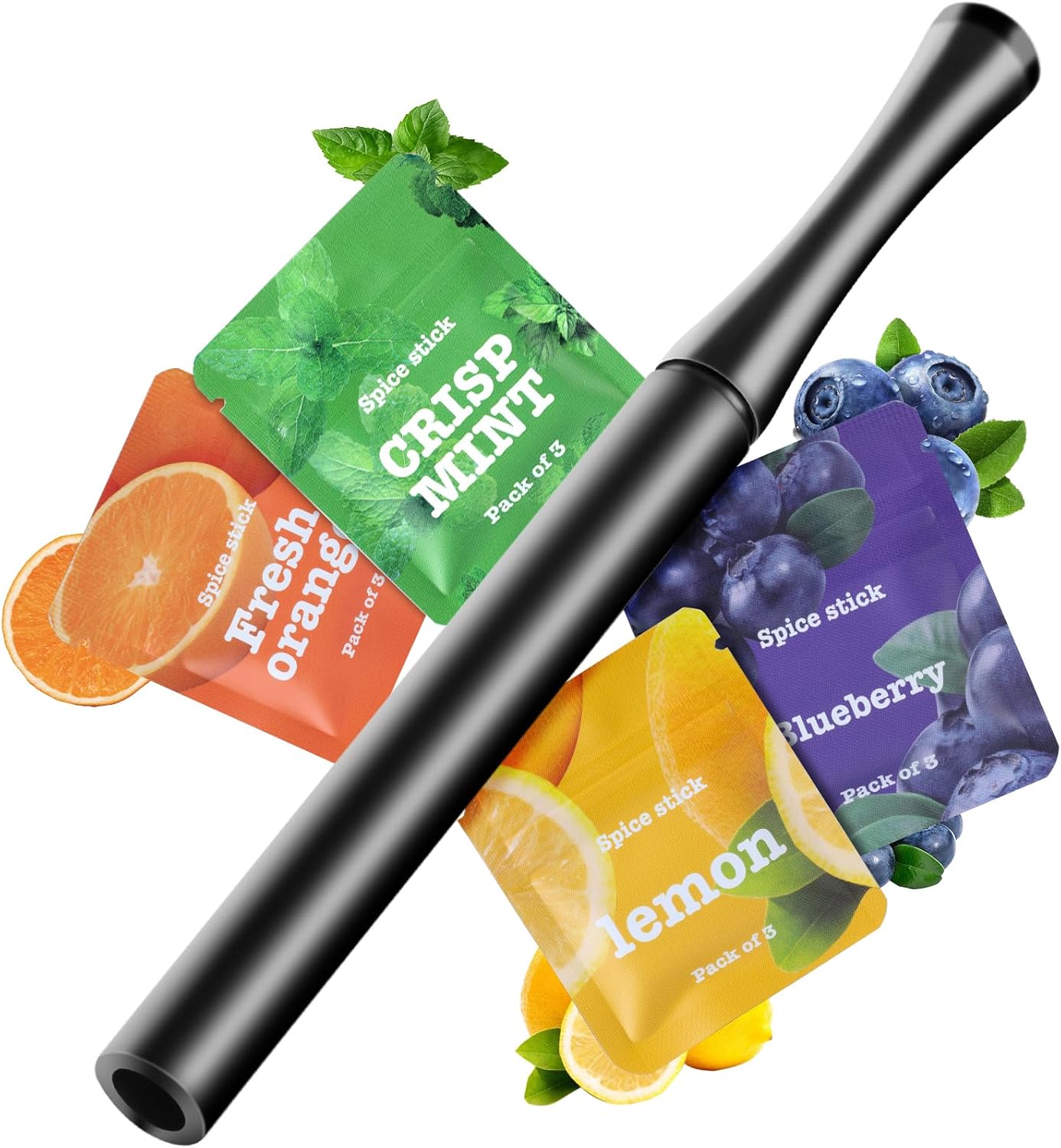 Flavored Quit Inhaler Aluminum with 4 Set Free Flavored Cotton Cores, Help Form Good Habits