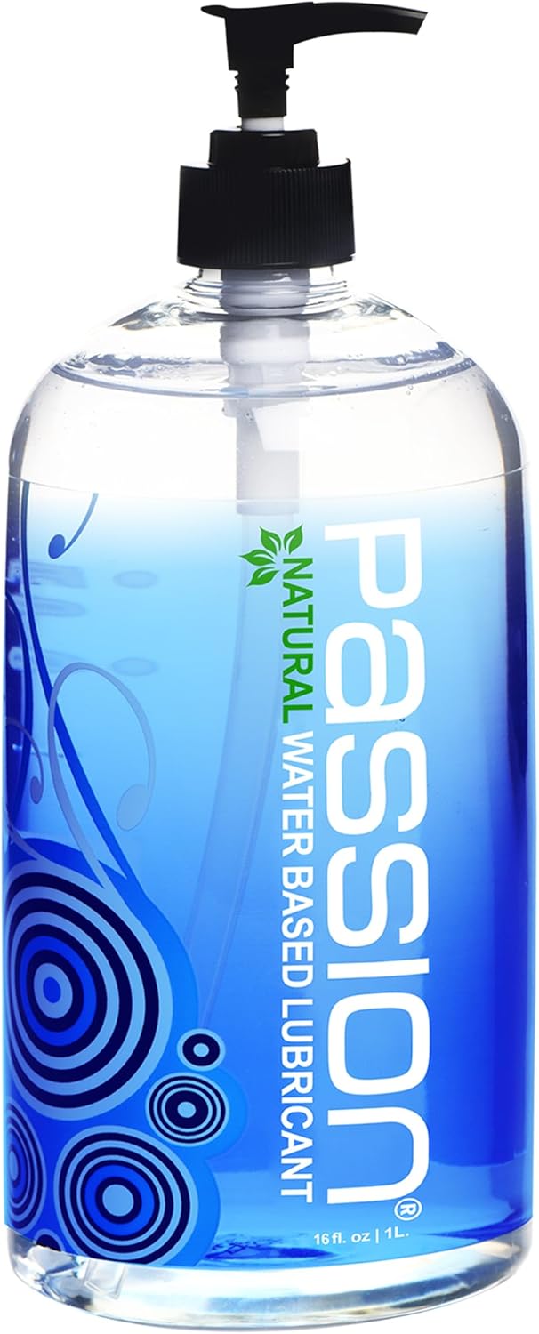 Passion Natural Water-Based Personal Lubricant, 16 Fl Oz - Premium, Non-Sticky, Easy-to-Clean Formula for Smooth, Comfortable Use