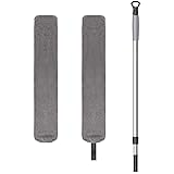 MR.SIGA Flexible Microfiber Long Duster for Gap Cleaning, Stainless Steel Adjustable Handle, Washable Gap Cleaning Duster Gray