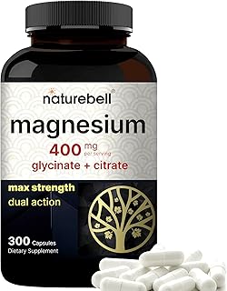 Magnesium Complex 400mg Supplement, 300 Capsules | Magnesium Glycinate + Citrate Elemental Forms – Essential Minerals for Heart, Muscle, & Digestion Support – Non-GMO & No Gluten