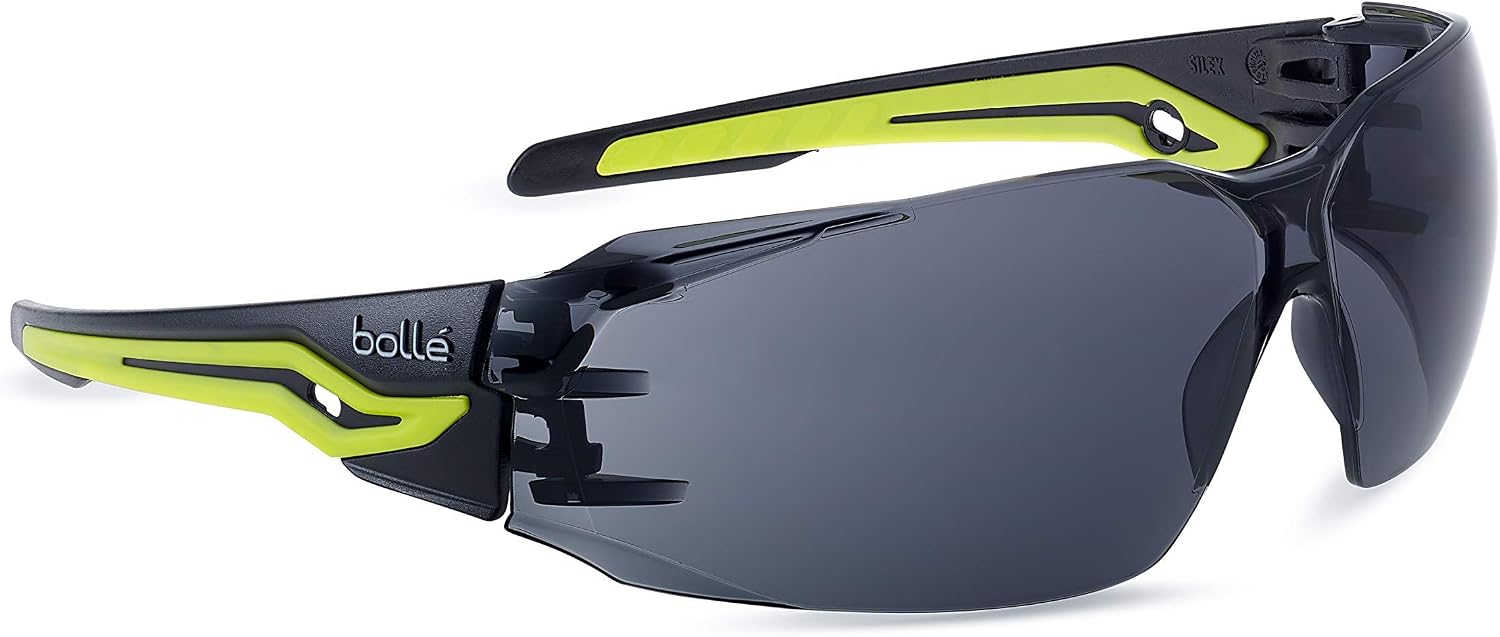 Bolle SILEXPPSF Fashion Patillas Bi-Material Pc Y TPR Black Y Green - Pc Ahumado Antirayaduras Y Antivaho Platinum for Adults, Built for Everyday Comfort and Style, Black, Green