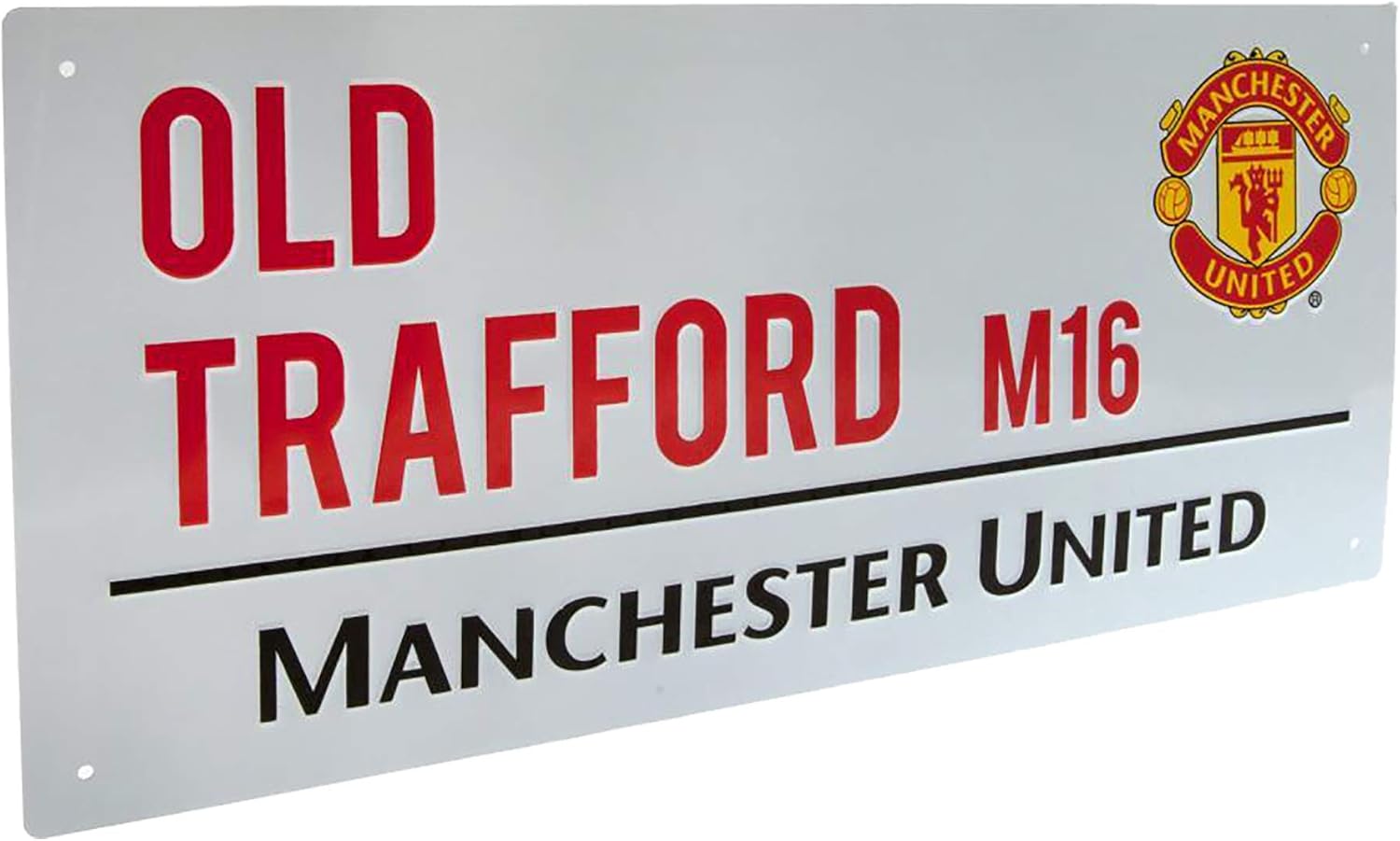 Manchester United FC Official Street Sign (One Size) (White)