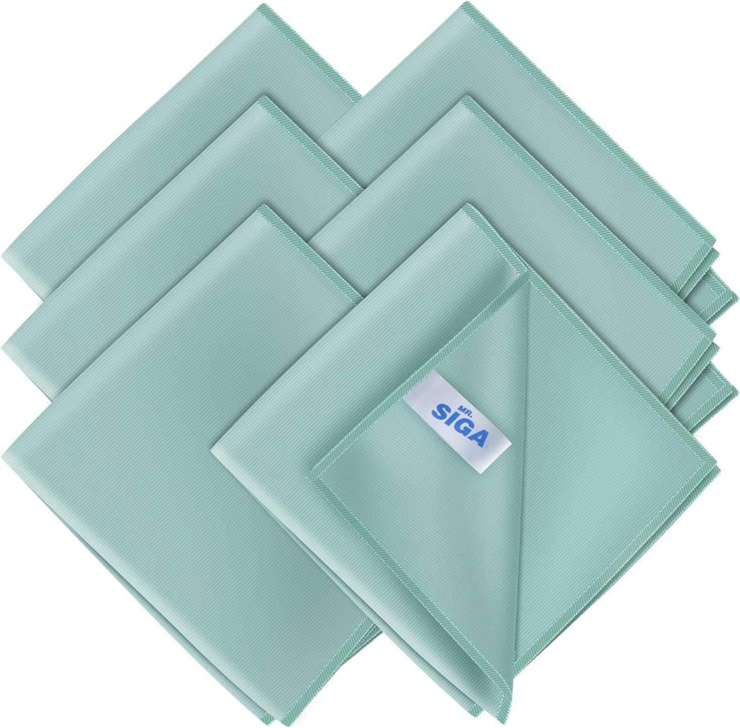 MR.SIGA Ultra Fine Microfiber Cloths for Glass, Pack of 6, 35 x 40 cm 13.7" x 15.7"