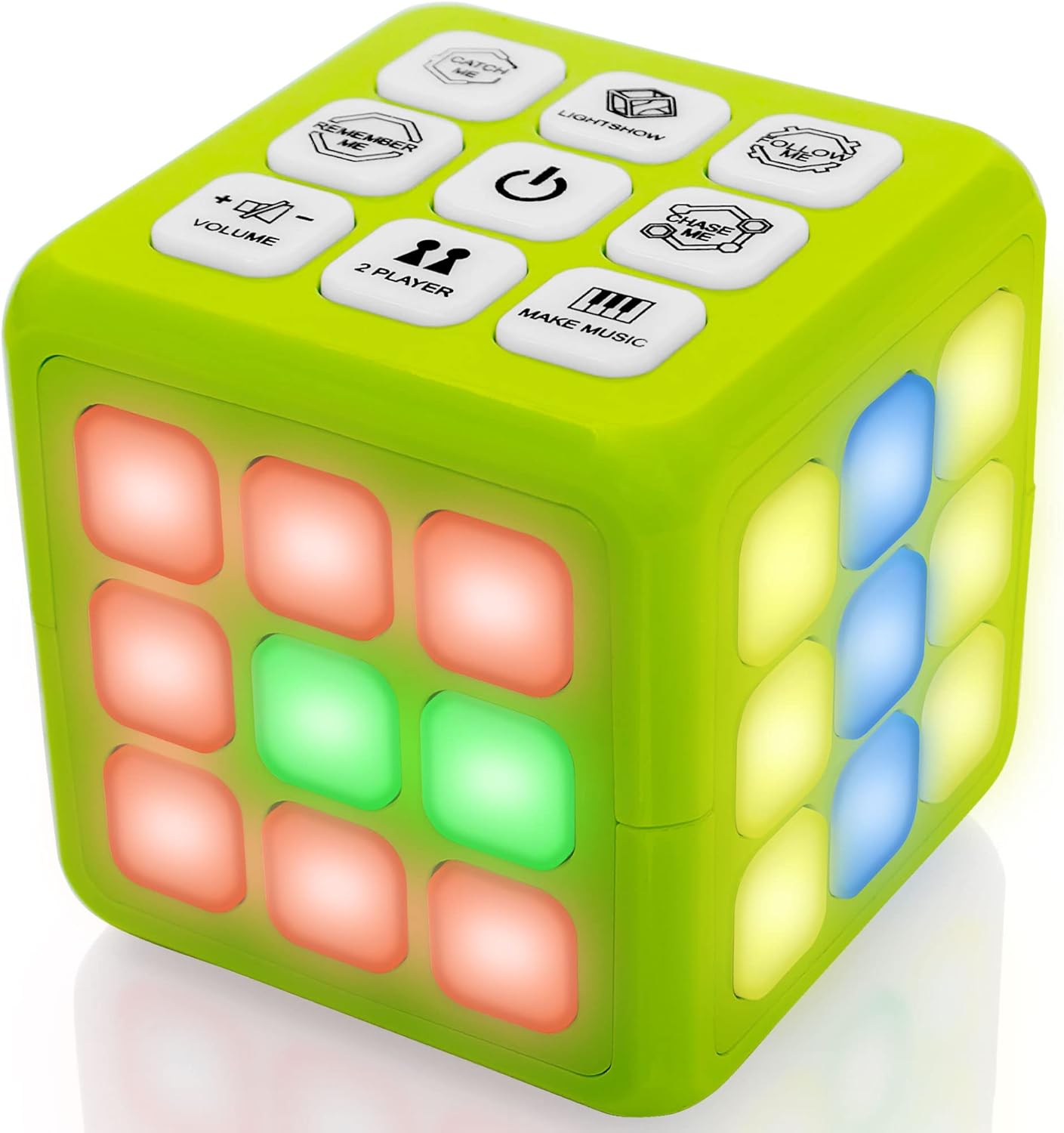 Tevo Cube-it Memory Game Flashing Cube Memory & Brain Game - 7 in 1 Handheld Games For Kids, Electronic Puzzle Games - STEM Toys For Boys & Girls