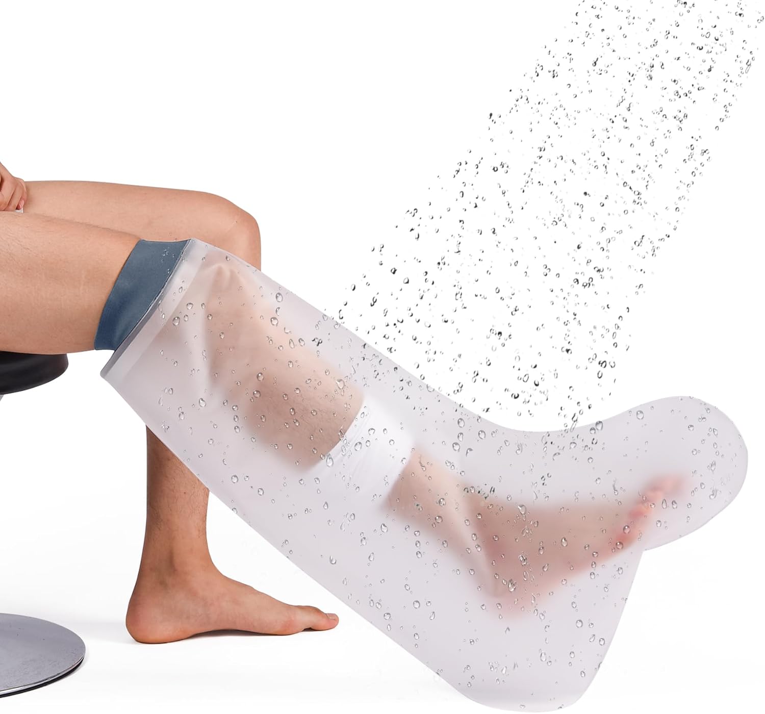 Large Waterproof Leg Cast Cover for Shower Foot Wound Protector Bath Adult Watertight Cast Bag Showering for Surgery Leg, Ankle, Foot Burns Reusable Keeps Wounds Dry (B-Short Leg)
