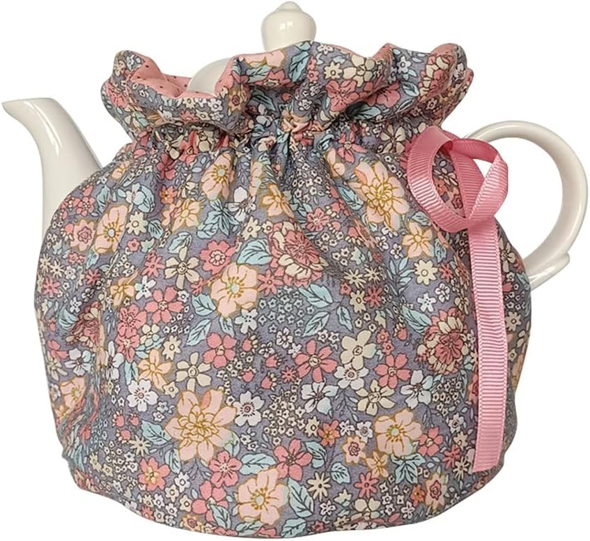 Cotton Tea Cozy, Garden Style Vintage Teapot Cozies Dust Proof Insulated Teapot Cover Keep Warm Home Kitchen Table Decorative Accessories Tea Kettle Quilt for Hotel Restaurant Tea Party