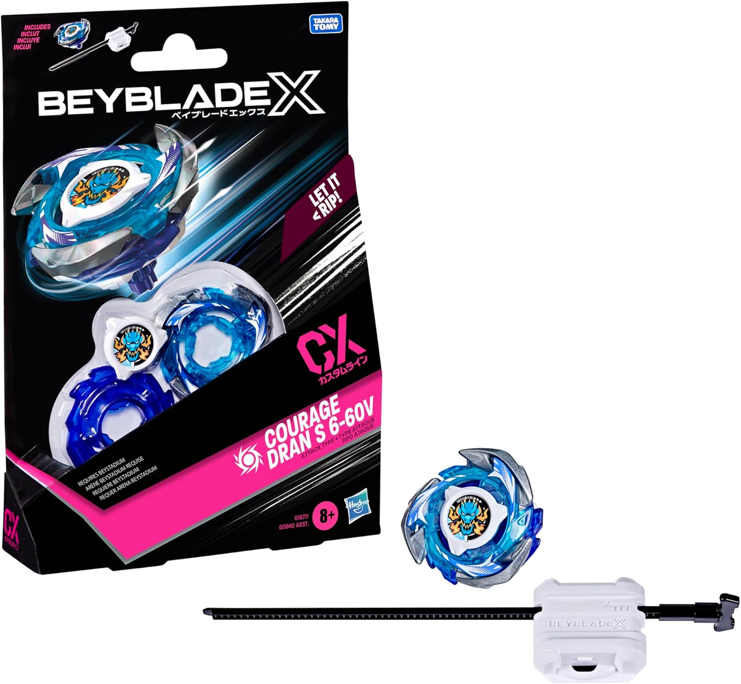 Beyblade X Courage Dran S 6-60V CX Starter Pack Top and Launcher