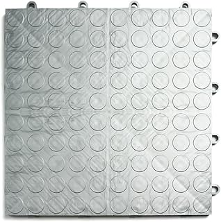 Big Floors GarageDeck Coin Pattern, Durable Copolymer Interlocking Modular Non-Slip Garage Flooring Tile (48 Pack), Alloy