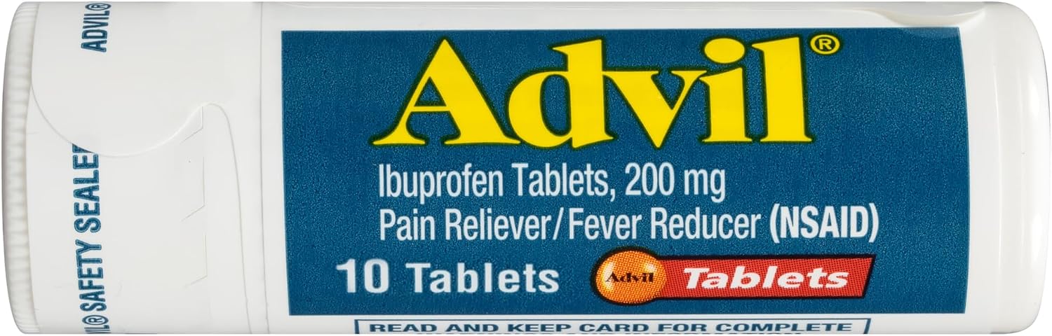 Advil Tablets, Ibuprofen 200mg, Pain Relief, 10 Count Vial