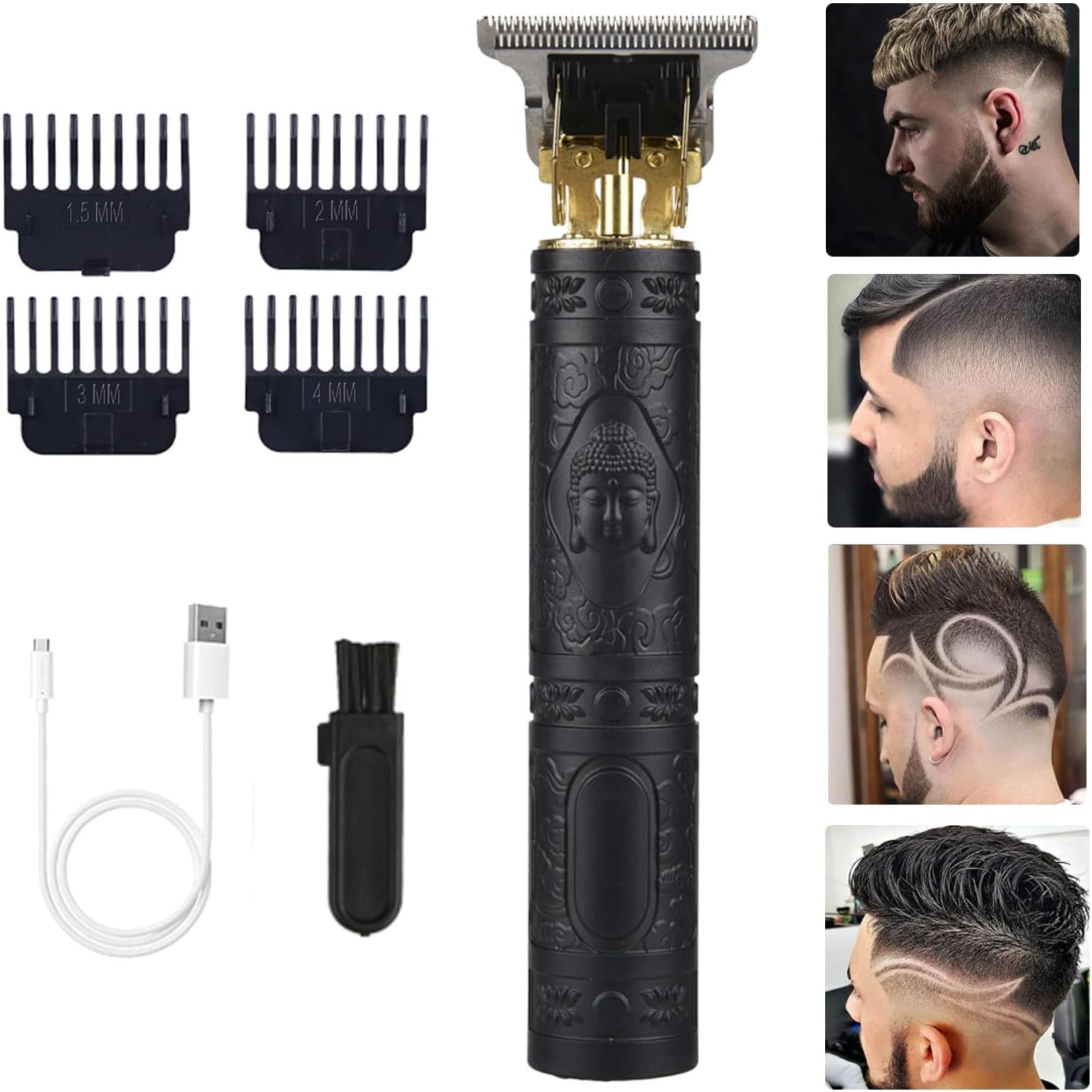 soieho Hair Trimmer for Men, Professional Cordless Hair Clippers Beard Trimmer for Men, Shaver T Blade Zero Gapped Hair Clippers Cutting with USB Grooming Kits