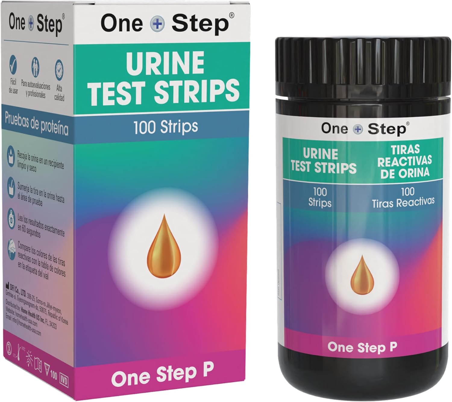 Protein Urine Testing Kit, 100 Urine Test Strips, Quick, Accurate Results, 60 Seconds, Home Urinalysis Test Strips, Proteinuria Check, Monitor UTI, Kidney Health, Liver & More