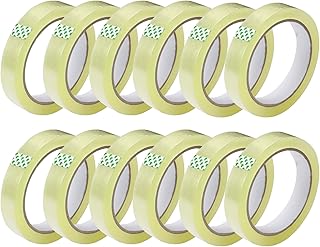 GTSE Premium Clear Tape, 1 inch x 217 feet, Strong Transparent Gift Wrap Tape for Home, Office, 12 Rolls, 3" Core