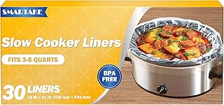 SMARTAKE Slow Cooker Liners, Crockpot Liner 13"x 21" Crockpot Liners Disposable Crock Pot Bags, Fit 3QT to 8QT for Slow Cooker, Crockpot, Cooking Trays, Suitable for Oval & Round Pots, 30 Liners