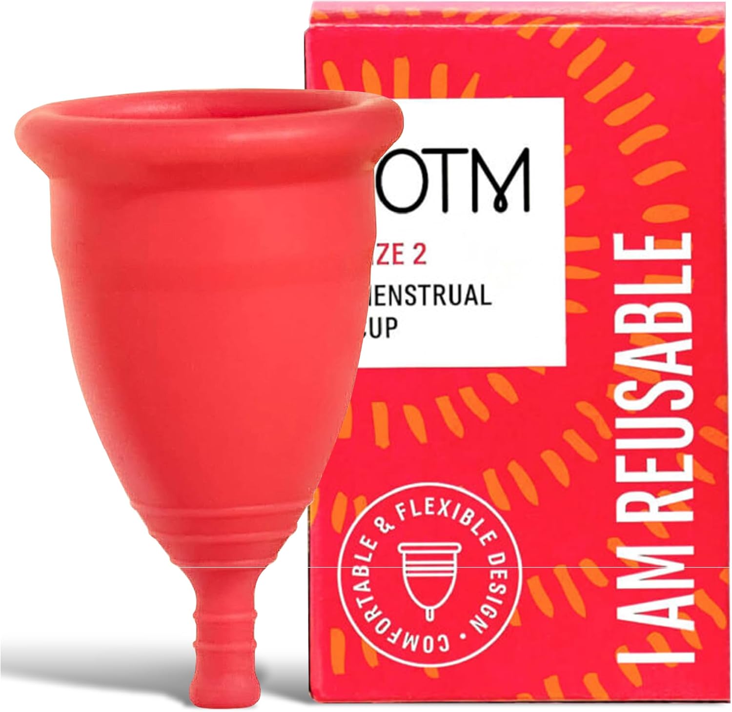 TOTM Eco-Friendly Menstrual Cup for Periods | Size 2 | Reusable Cup with Soft, Flexible Fit | Eco-Friendly Period Care | Reliable & Zero-Waste Protection