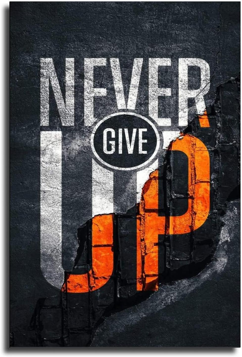 XLPOP Room Decor Motivational Quotes Never Give Up Canvas Art Posters Wall Art Pictures Print Modern Family Bedroom Decor UnFramed,08x12inch(20x30cm)