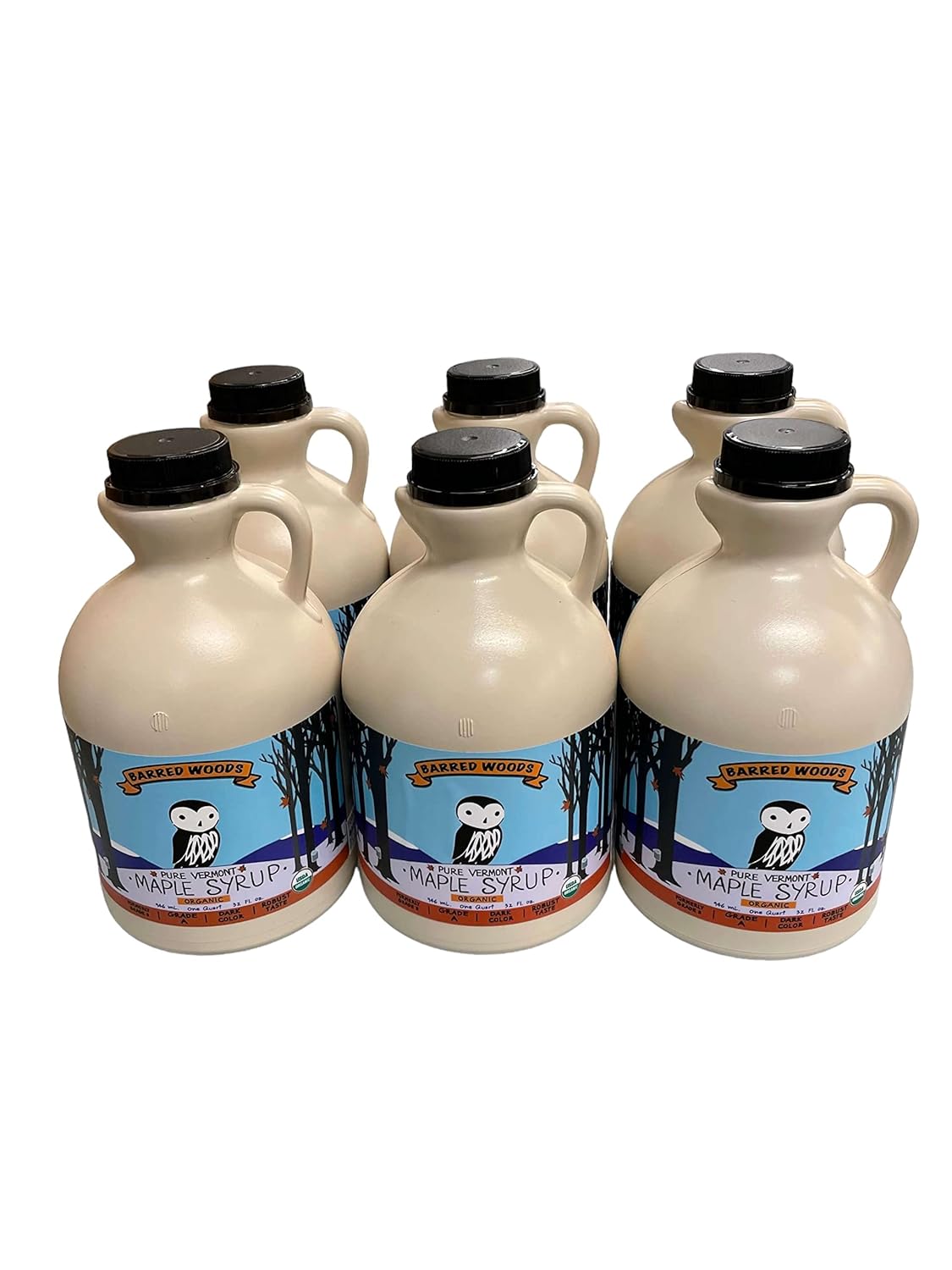 Case of 6 Quart Jugs of 100% Pure Organic Vermont Maple Syrup (Dark Robust) - Wholesale Maple Syrup
