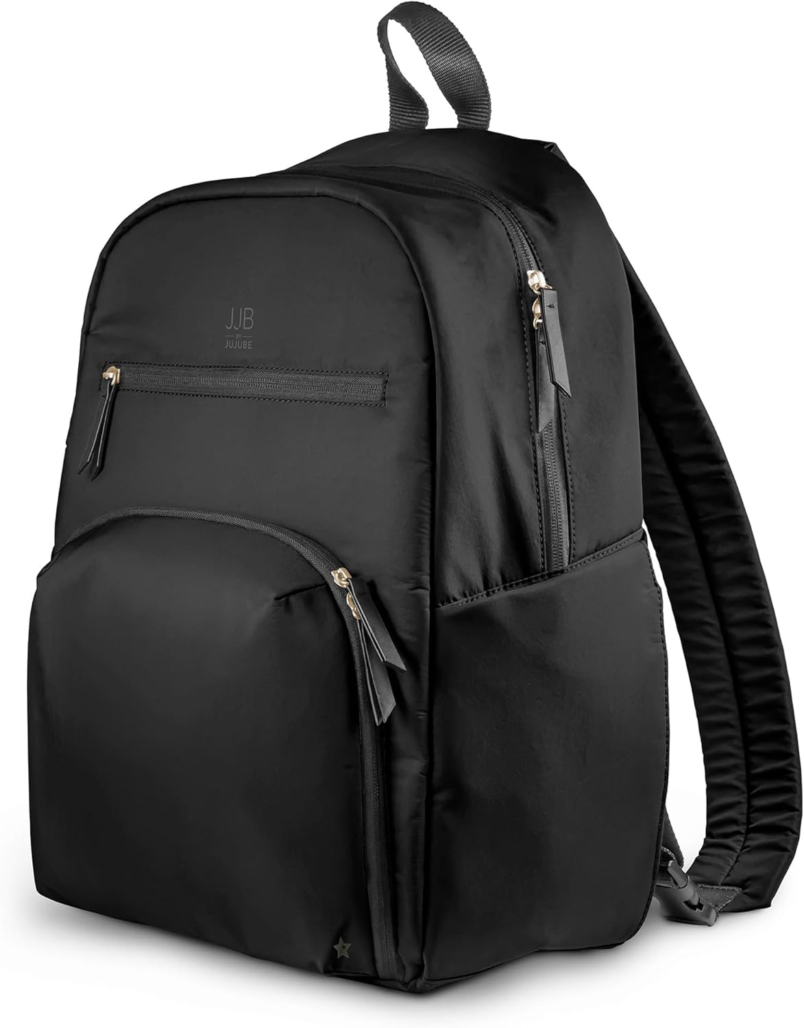 JuJuBe New Deluxe Diaper Bag Backpack with Portable Changing Pad, Stroller Straps, Large Travel Backpack for Boy or Girl, Carrying Baby Bottles, Diapers, Pacifiers, Black, Mother's Day Gift